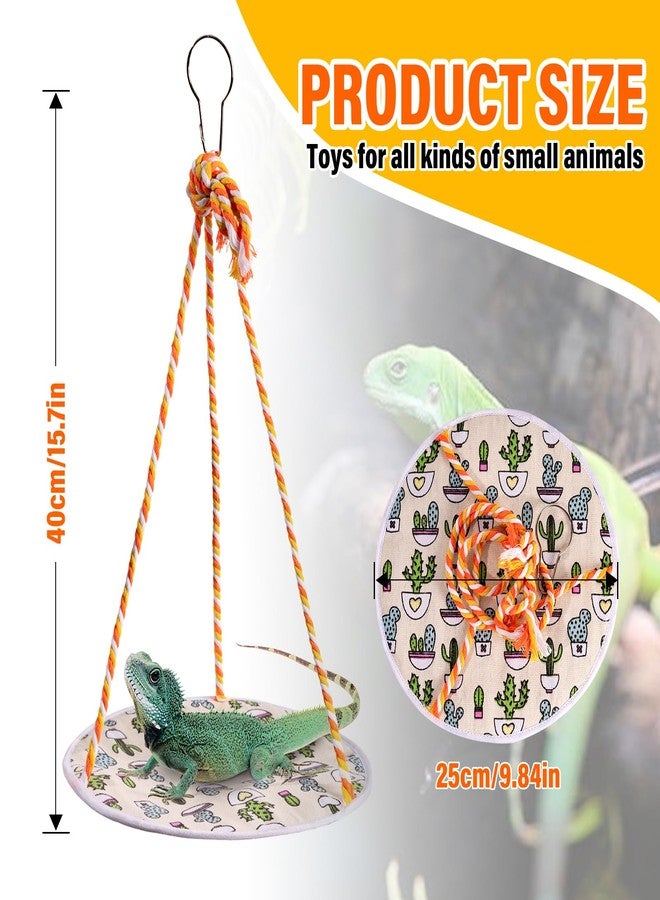 أرجوحة Swirge Lizard Swing Hammock، مقاس 15.7 × 9.8 بوصة، أرجوحة تسلق معلقة للزواحف، مناسبة للتنين الملتحي، والسحلية، والوزغة، والثعبان (نبات الصبار الأخضر) - Image 2
